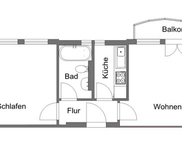 Zentrale 2-Zimmer-Wohnung mit Einbauküche und Balkon 1102-24.14 - Photo 4