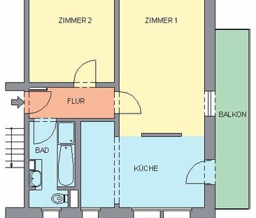 Tolle 2-Raum-Wohnung mit modernem Bad und Balkon - Photo 1