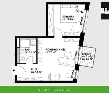 ERSTBEZUG | 2-Raum-Traum inklusive Einbauküche, Balkon zum Hof, Dus... - Photo 1