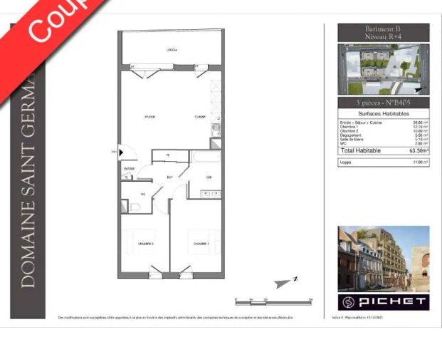 Appartement à louer 3 pièces 63.5m² - Photo 1