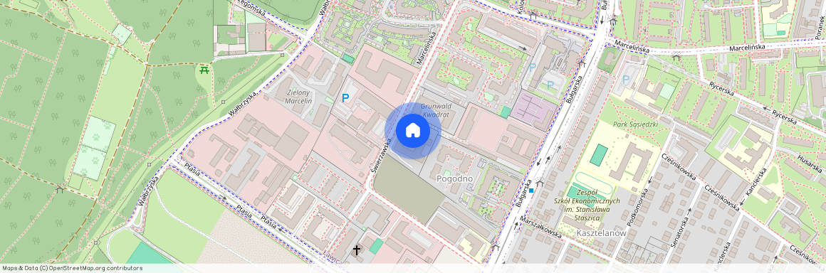 ul. Świerzawska, Kasztelanów, Grunwald, Poznań, wielkopolskie