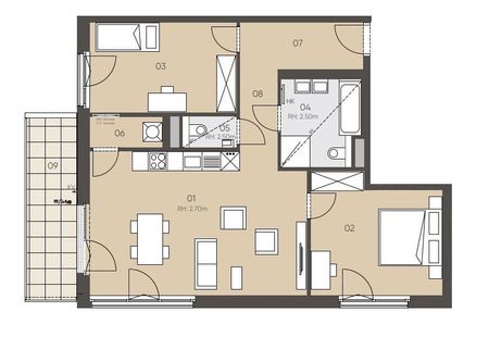 Hochwertige 3-Zimmer-Wohnung mit Außenfläche - im Neubauprojekt JOSEPH - in 1090 Wien zu mieten - Foto 2