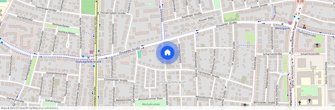 Werdenfelsstraße, 81377 München Sendling-Westpark ca. 5, 9 km south-west of Munich-center