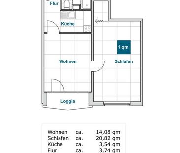 Eine 2 Raumwohnung mit Balkon - Foto 4