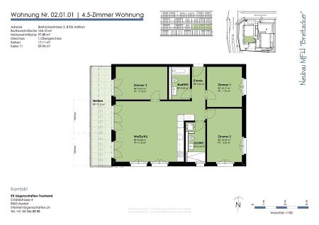 4.5 Zimmer, 104 m², 1. Stock - Photo 3