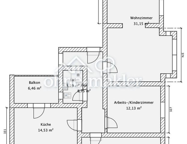 3,5-Raum-Altbauwohnung mit Balkon und Einbauküche zwischen Wilhelmplatz und Wasserbahnhof - Foto 1