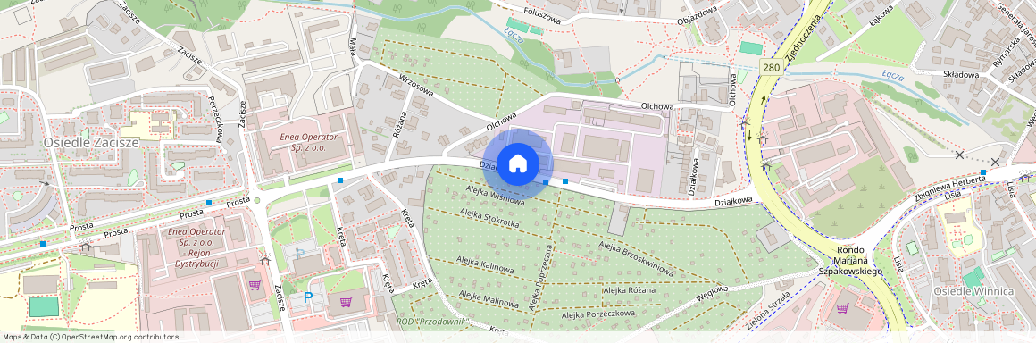 ul. Działkowa, Centrum, Zielona Góra, lubuskie