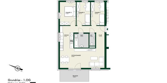 Erstbezug - Lichtdurchflutete 4-Zimmer-Wohnung im Obergeschoss mit Balkon - Photo 3