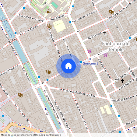 Rue du Faubourg du Temple, entre Quai de Jemmapes et Rue Parmentier 75011 Paris (11e arrondissement)