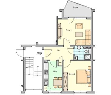 "Auf der Steinrausch" - 2 Zimmer, Küche, Bad Wohnung mit Loggia! - Photo 2