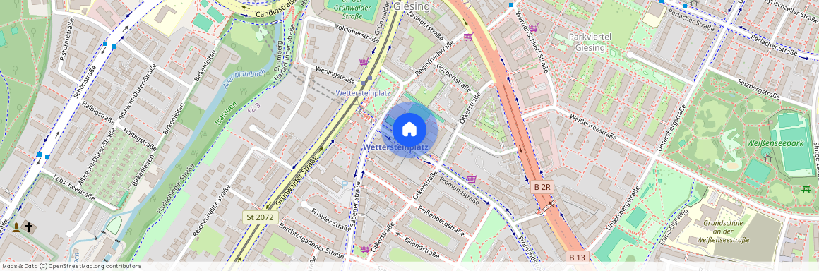 Fromundstraße, 81547 München Untergiesing ca. 3, 7 km south of Munich-center