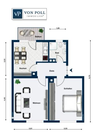 Singlewohnung mit Balkon in der Altstadt - Photo 2