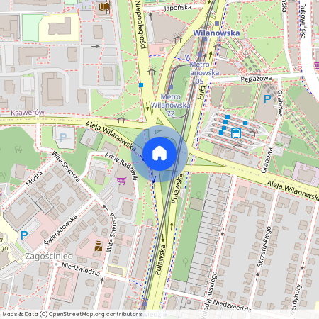 al. Aleja Wilanowska, Ksawerów, Mokotów, Warszawa, mazowieckie