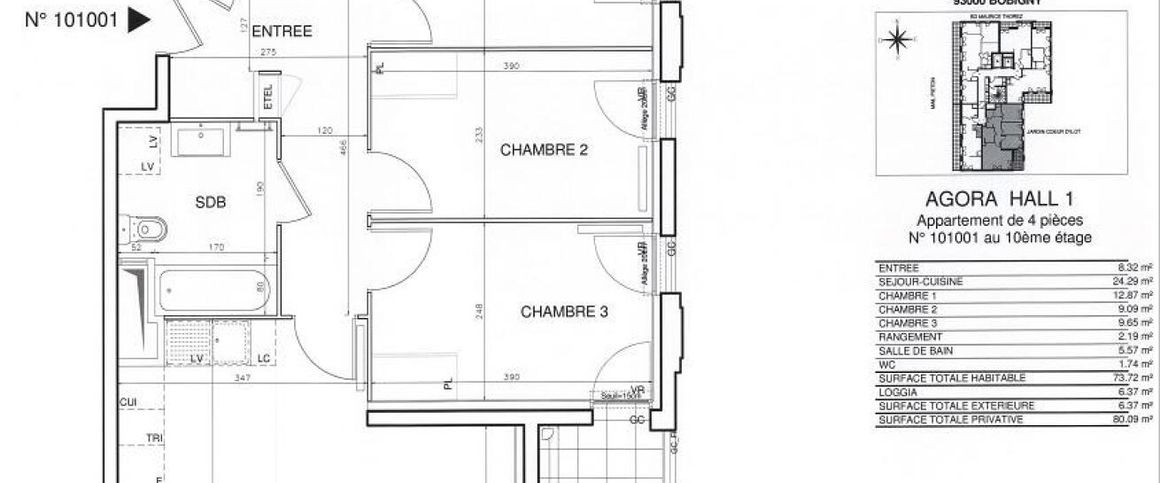 location Appartement T4 DE 72.6m² À BOBIGNY - Photo 1