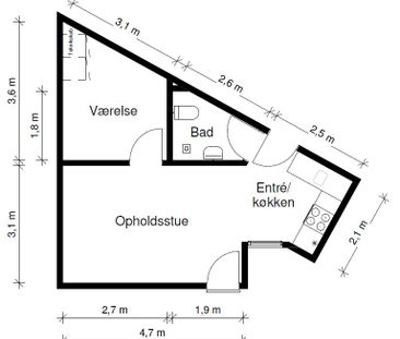 2-værelses studiebolig - Photo 1