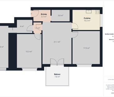 4.5 Zimmer, 90 m², 1. Stock - Foto 2