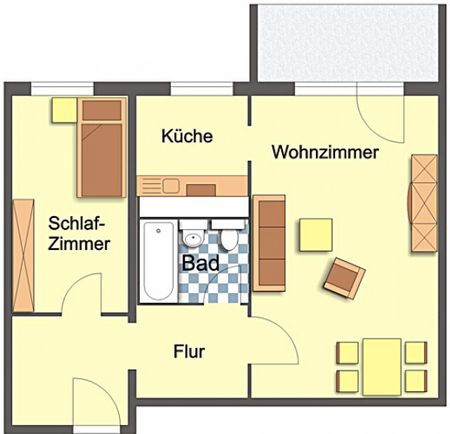 Wohnung, 2 Zimmer (49,58 m²) - Photo 2