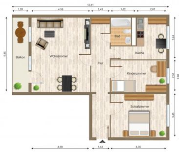 Wohnung, 3 Zimmer (83,55 m²) - Photo 6