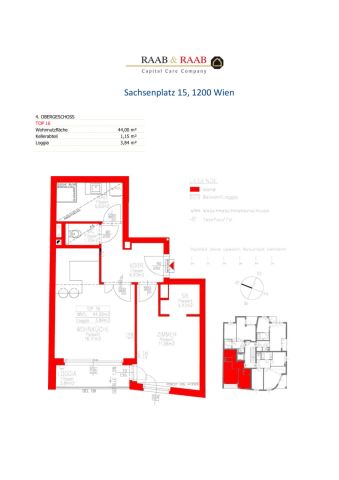 Helle 2-Zimmerwohnung mit Loggia nähe Augarten! Sachsenplatz! - Foto 4