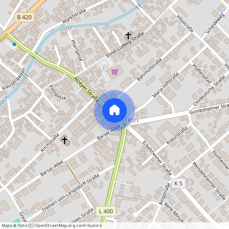 55597, Wöllstein Angrenzende Ortschaften