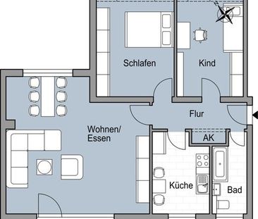 Praktische 3 Zimmer Wohnung in K-Mülheim - Foto 5