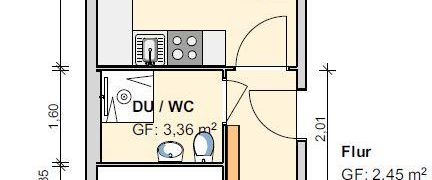 Schicke 2 Raum Wohnung mit Einbauküche - Foto 1