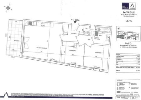 location Appartement T3 DE 65.4m² À MARSEILLE - Photo 4