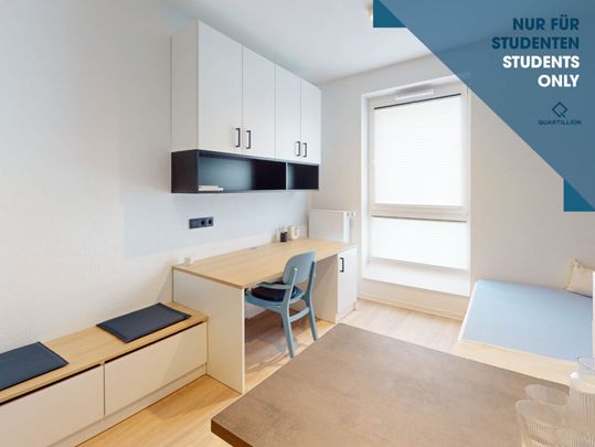 Smartes 1-Zimmer-Apartment für Studierende im Quartillion Wiesbaden - Foto 1