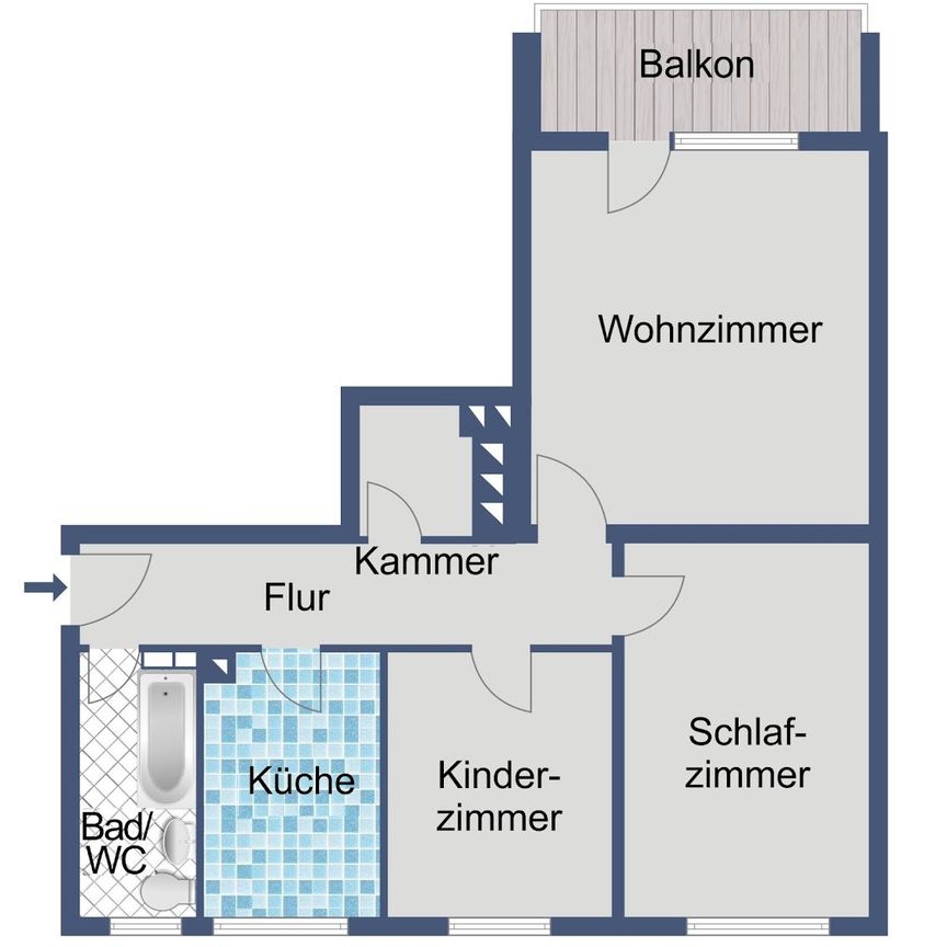 Gemütliche Balkonwohnung für Paare oder kleine Familien! - Foto 1