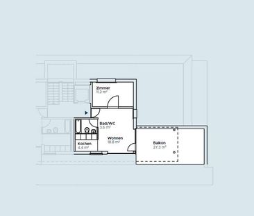 2 Zimmer, 38 m², 4. Stock - Foto 6