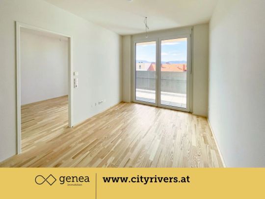 Großer Balkon mit Ausblick | CITY RIVERS | Gute Raumaufteilung - Foto 1
