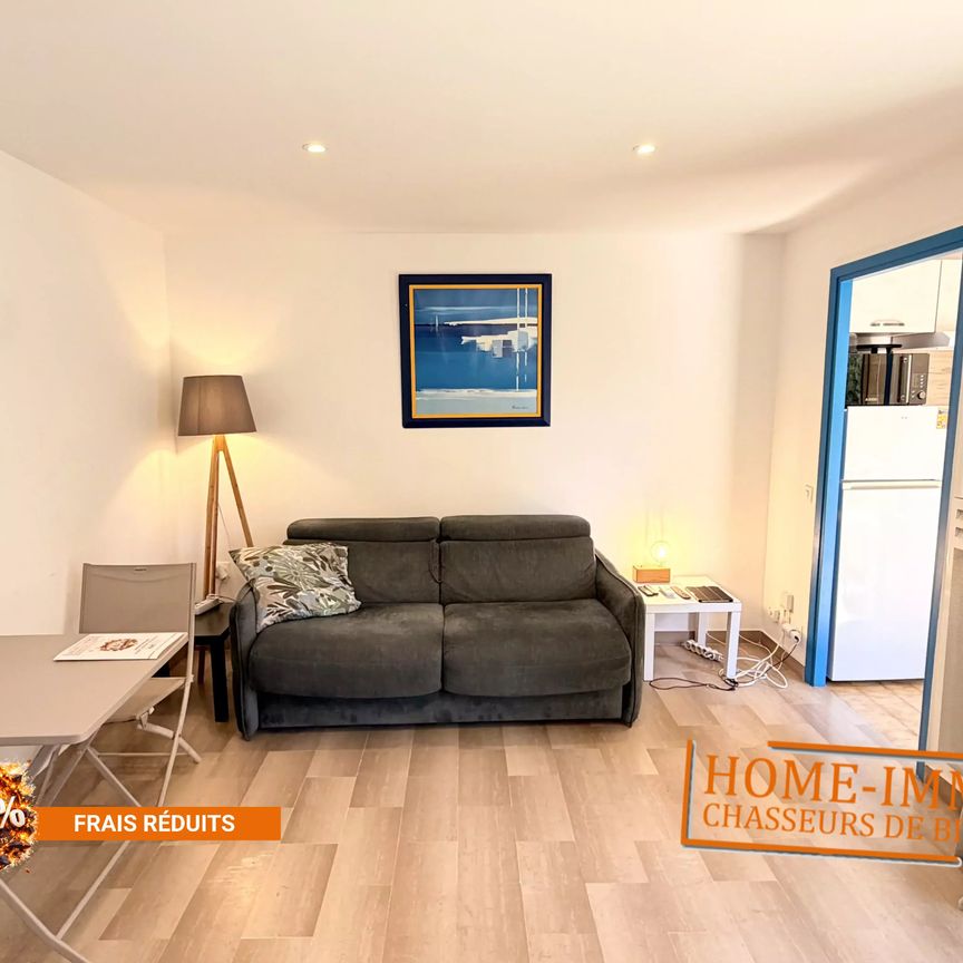 Golfe-Juan – Studio meublé étudiant 22 m² avec terrasse, parking et climatisation - Photo 1