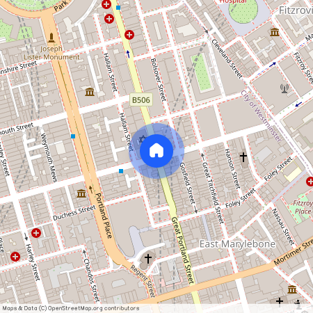 Langham Street, Great Portland Street, Fitzrovia, London W1W