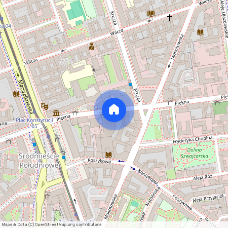 ul. Piękna, Śródmieście Południowe, Śródmieście, Warszawa, mazowieckie