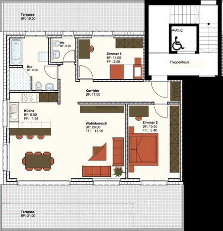 3.5 Zimmer, 85 m², 2. Stock - Foto 5