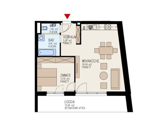 Moderne 2-Zimmer-Wohnung mit großzügiger Loggia und voll ausgestatteter Küche in Linz nähe Wifi zu vermieten! (Top 3) - Foto 1