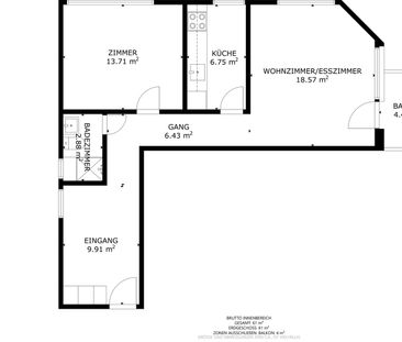 2.5 Zimmer, 60 m², 3. Stock - Photo 3