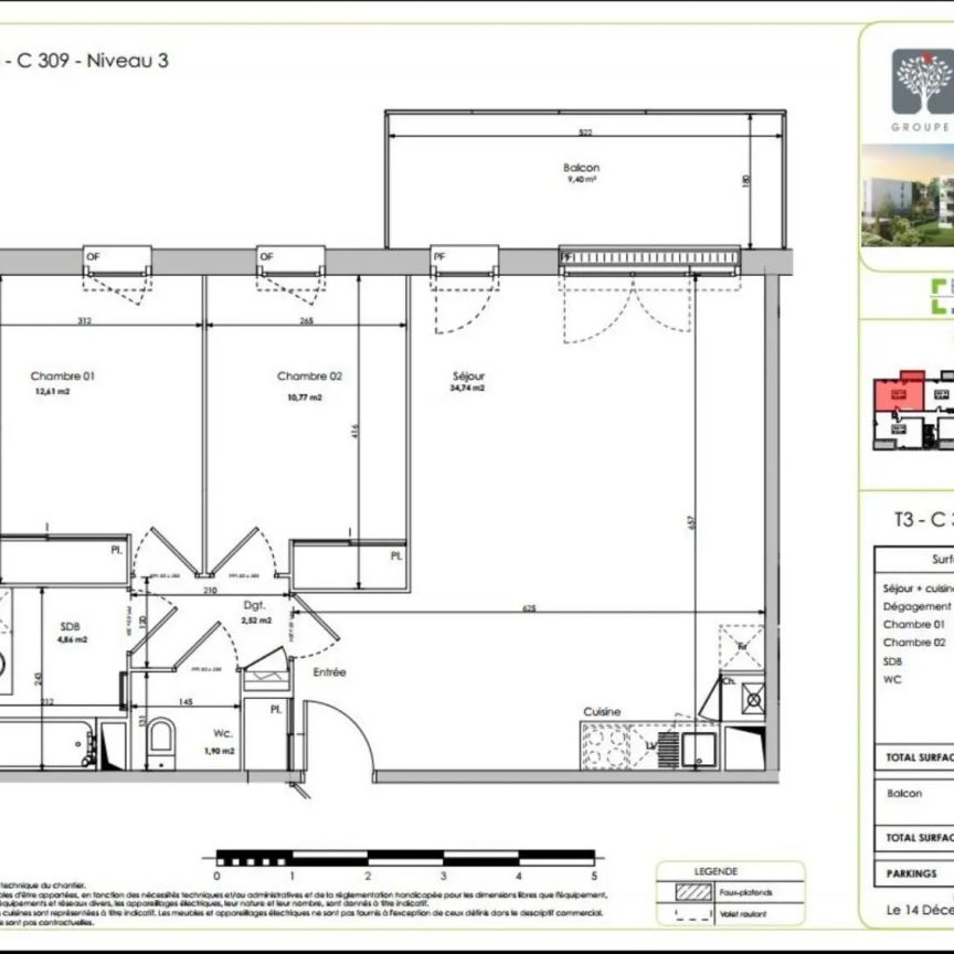 Appartement à louer 3 pièces 67.4m² - Photo 2