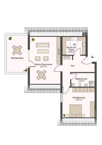 Gepflegte 2-Zimmer-Dachgeschosswohnung in Obertshausen - Photo 3