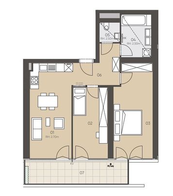 Neubauprojekt JOSEPH/Turm: Hochwertige 3-Zimmer-Wohnung mit Außenfläche - in 1090 Wien zu mieten - Foto 1