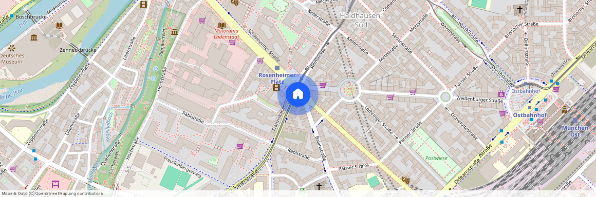 Franziskanerstraße, 81669 München Au-Haidhausen ca. 1, 7 km south-east of Munich-center