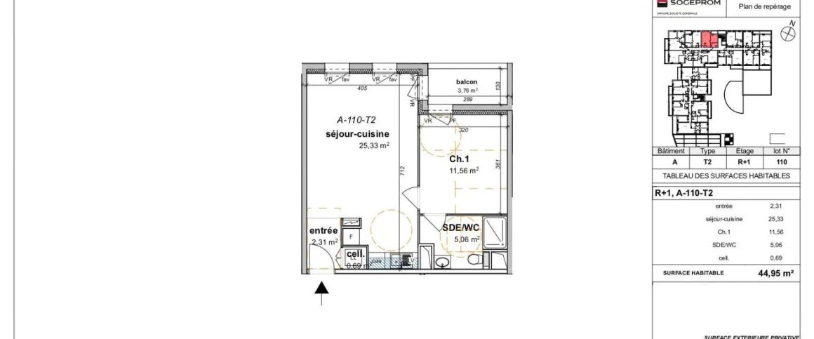 Appartement à louer 2 pièces 44.95m² - Photo 1