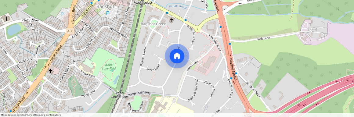 Bagshot Manor Gardens, Bagshot, Surrey, GU19