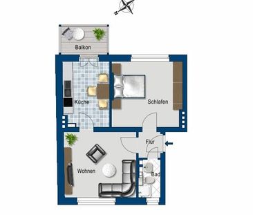 Gepflegte 2 Zimmer Wohnung! - Foto 1