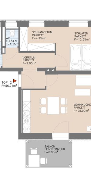 Moderne 2-Zimmer-Wohnung mit Balkon - Photo 2