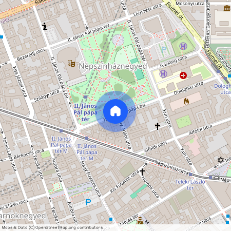 Budapest VIII. Kerület - Népszínház negyed II. János Pál pápa tér
