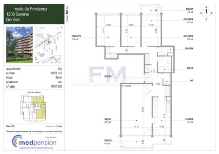 Route Frontenex, 5 pièces au 3ème étage, env. 100m2 - Foto 3