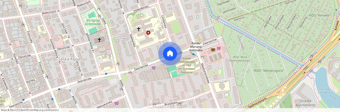 Warszawa, Praga-Południe, Saska, Kępa, ul., Zwycięzców