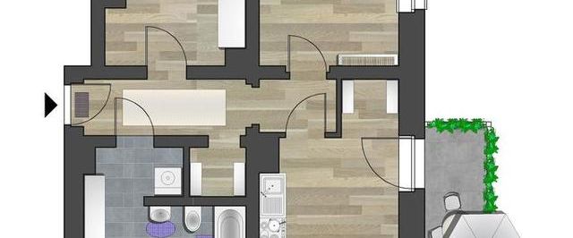 Im Erdgeschoss gelegene 2-Raum-Wohnung mit Balkon - Photo 1