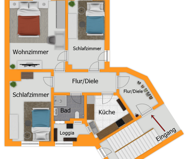 Gut geschnittene 3-Zimmer-Wohnung mit Loggia in Konstanz-Petershausen - Foto 3